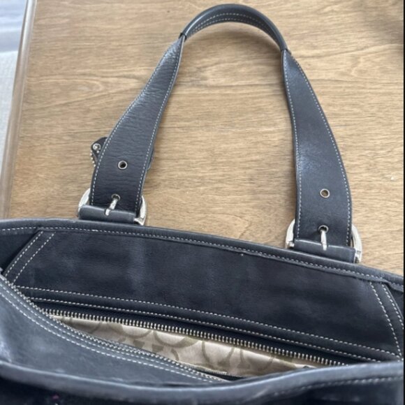 Vintage Coach Black Leather Soho Handbag Shoulder Purse D05D-9544 - Picture 3 of 7